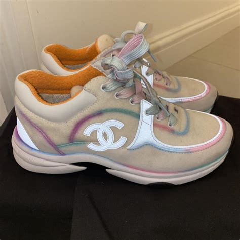 chanel rainbow trainers|real real chanel sneakers.